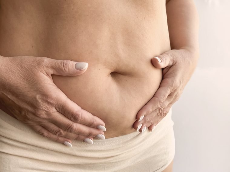 Close-up of a woman's midsection