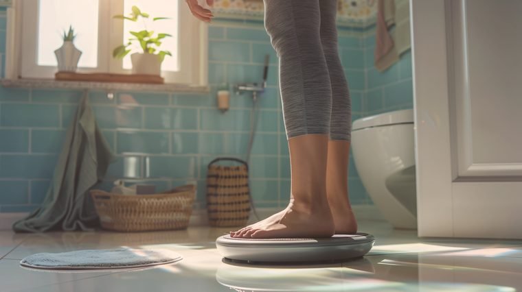 Feet on a bathroom scale